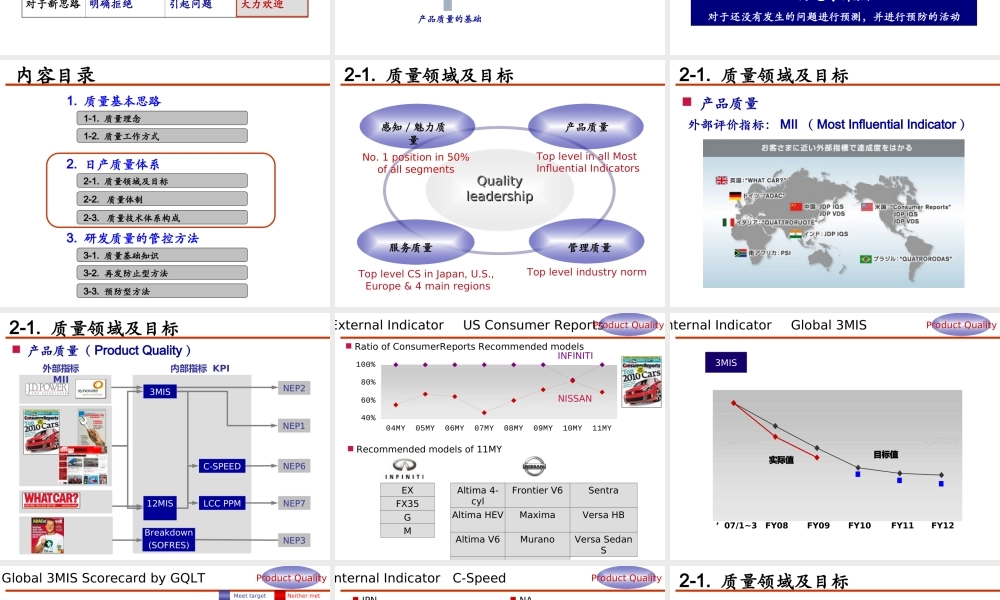 日系汽车研发质量管控