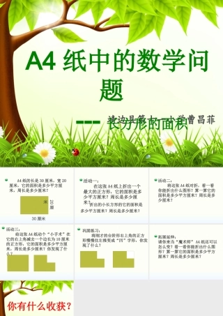 小学数学北师大2011课标版三年级长方形的面积(练习课)