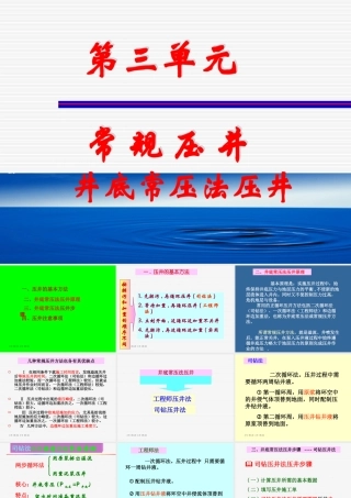 井底常压法压井(计算)