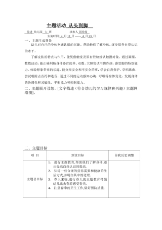 主题活动  从头到脚