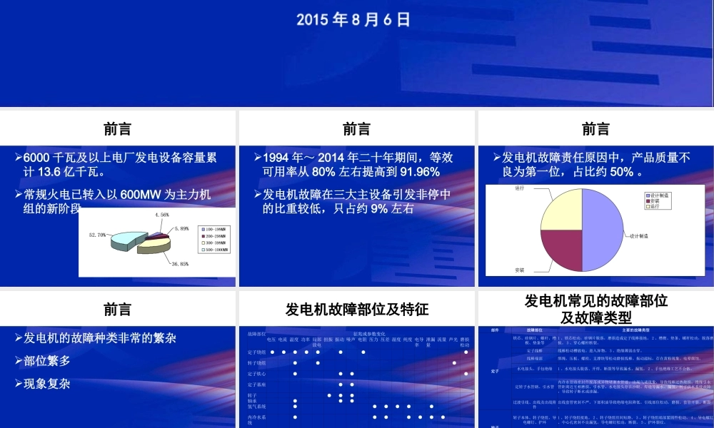 发电机典型故障分析与处理