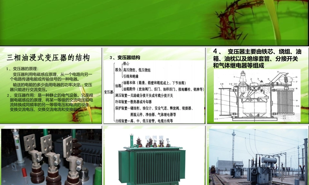 油浸式变压器的结构