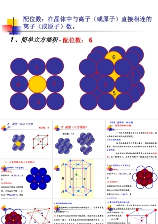 金属及各类晶体配位数计算图总结