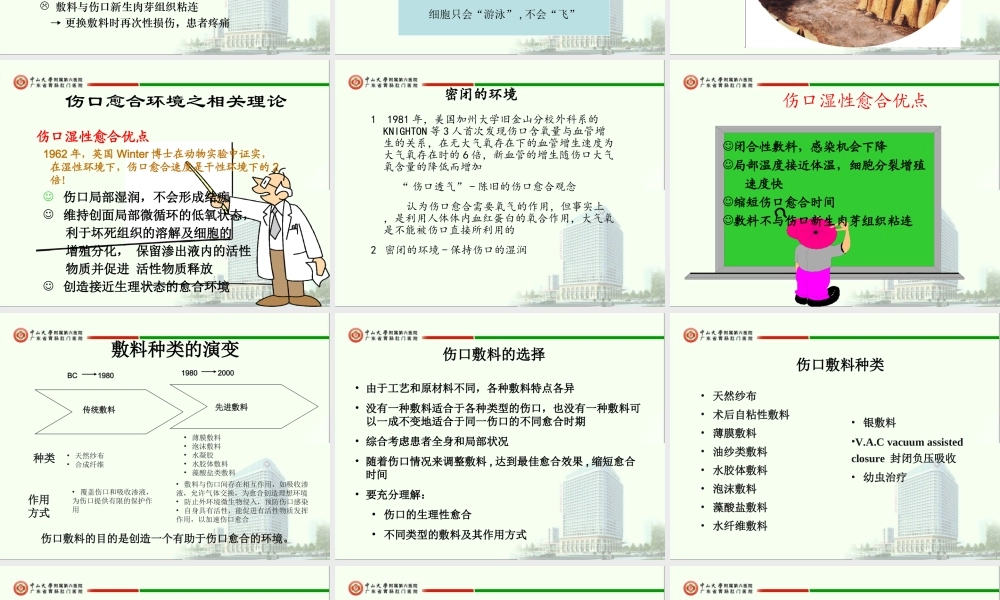 新型伤口敷料的特性与应用