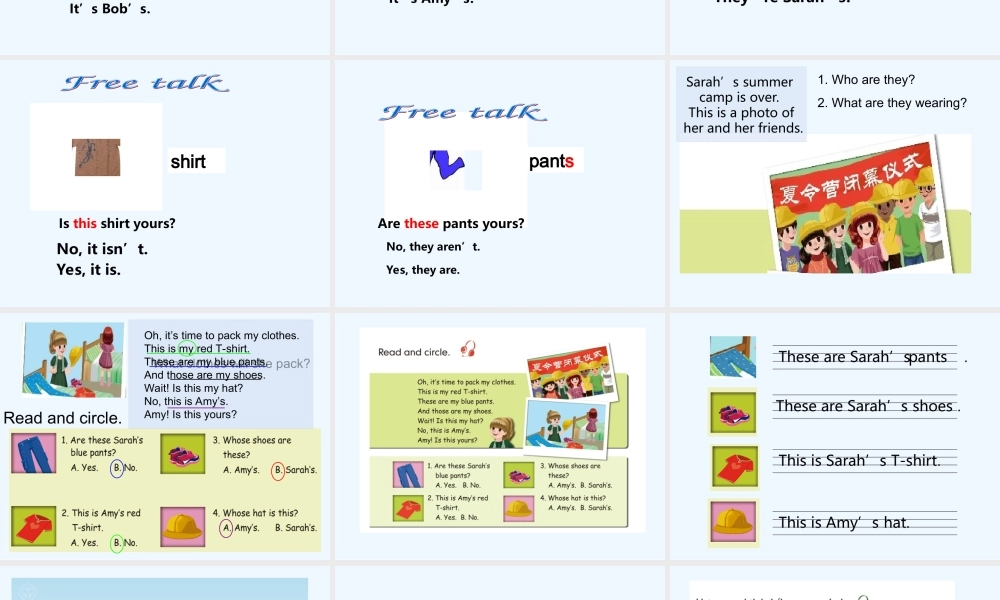 四年级英语下unit5-My-clothes-Read-and-write