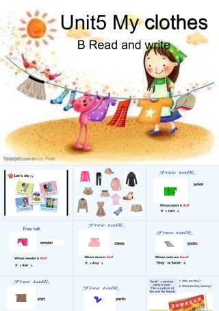 四年级英语下unit5-My-clothes-Read-and-write