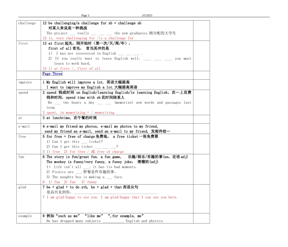 《牛津高中英语》高一上(BookOne)导学案_第3页