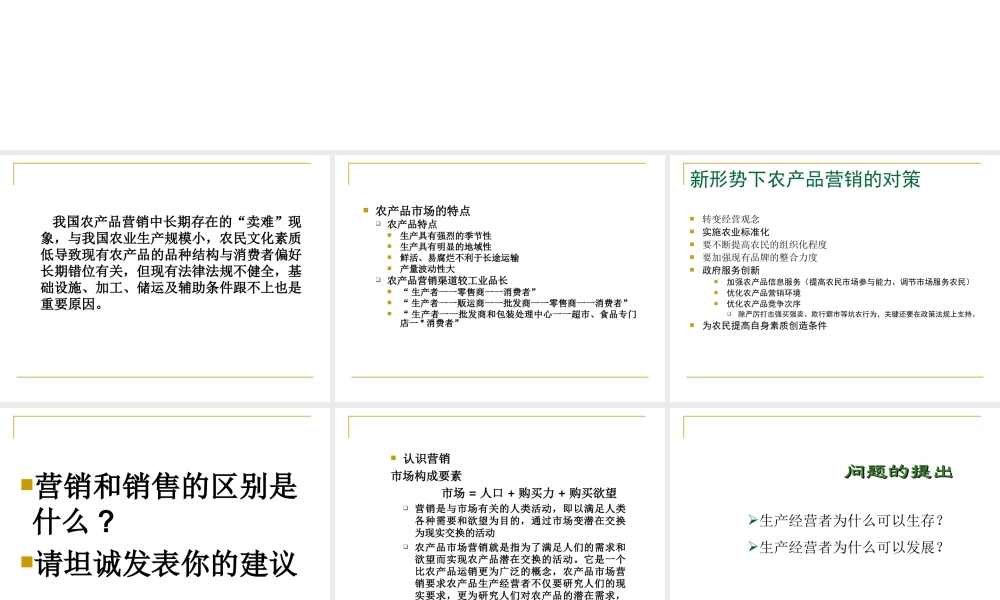 农产品营销与品牌建设