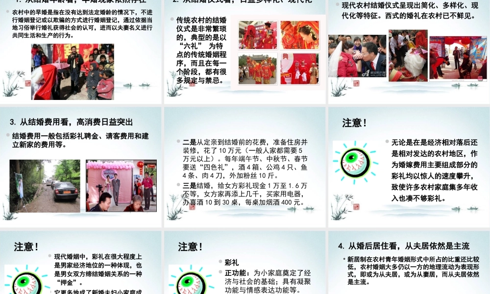 农村社会学课件第四章农村的婚姻、家庭