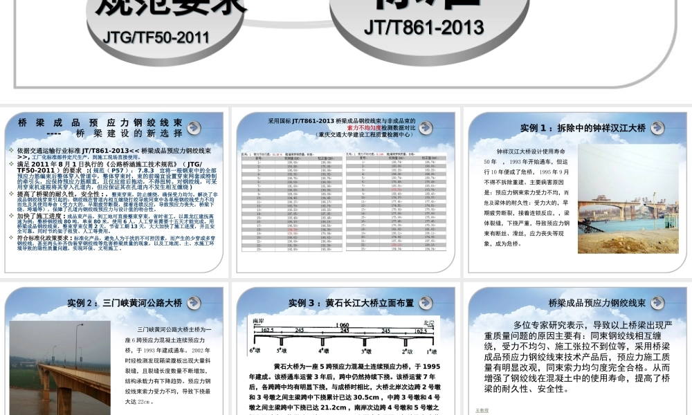 桥梁成品预应力钢绞线束PPT