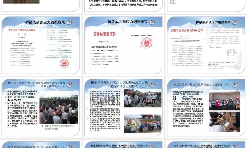 桥梁成品预应力钢绞线束PPT