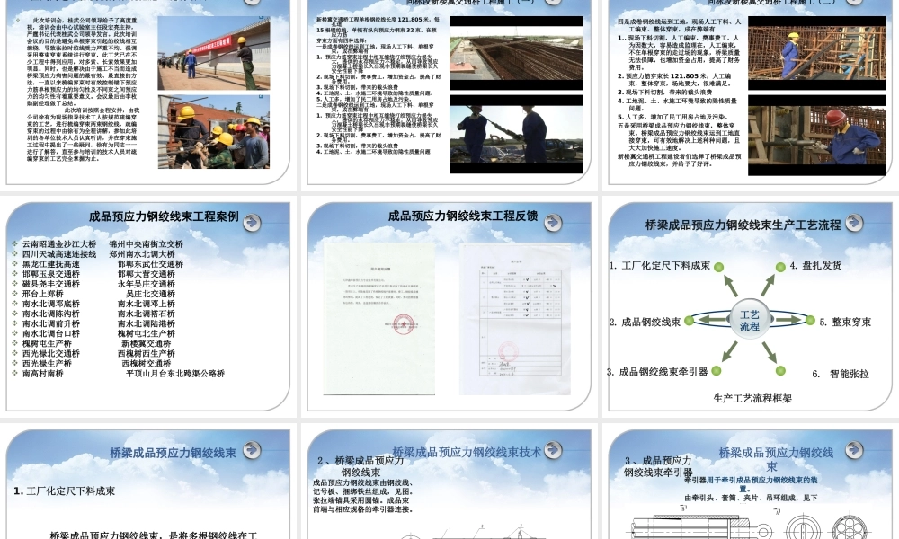桥梁成品预应力钢绞线束PPT