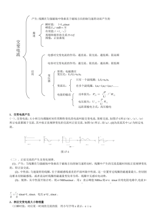 高中物理交变电流知识点及练习