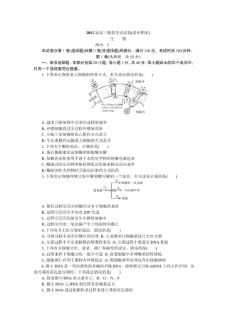 2015届高三模拟考试试卷
