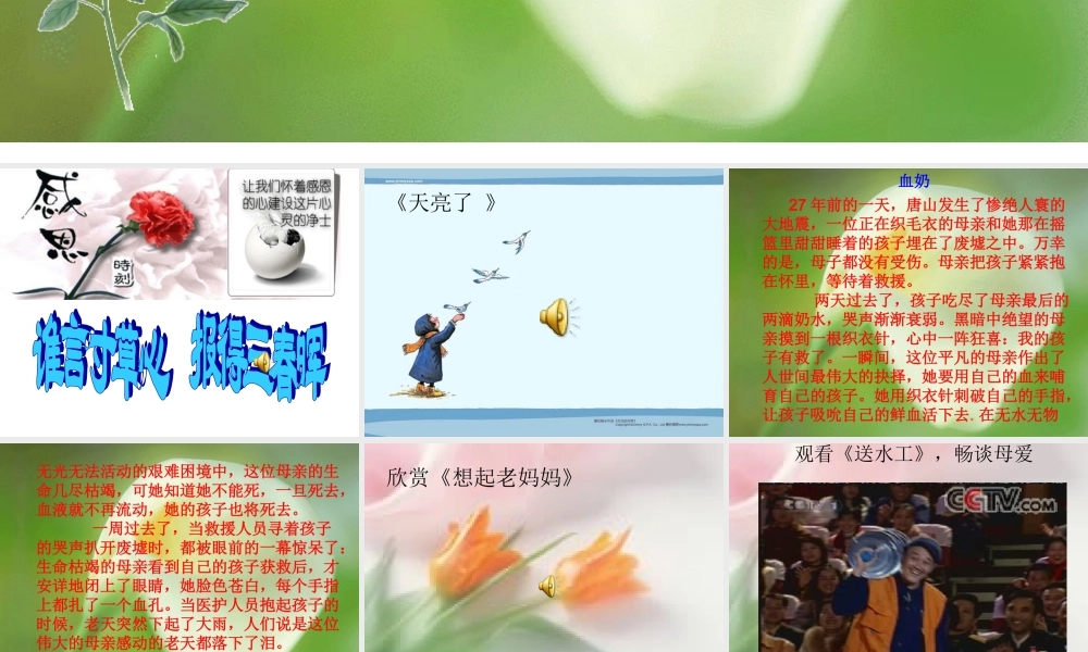 谁言寸草心报得三春晖