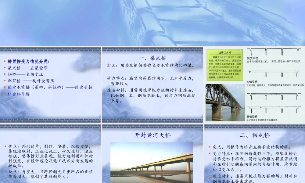 桥梁的主要结构类型及特点