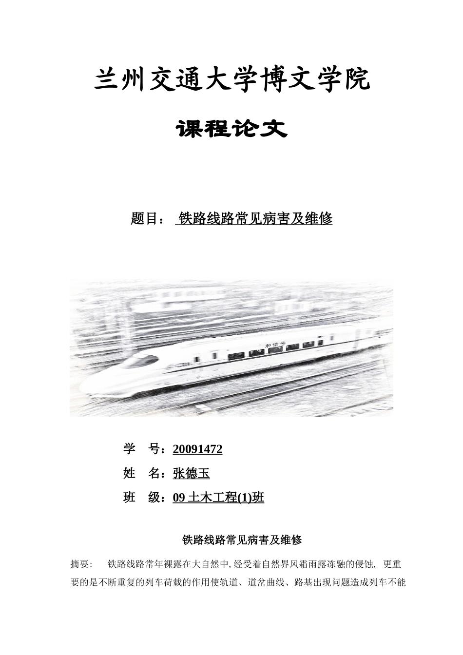 铁路线路常见病害及维修_第1页