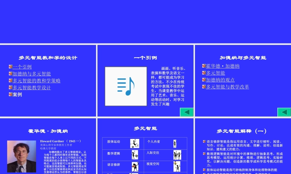 多元智能教和学的设计