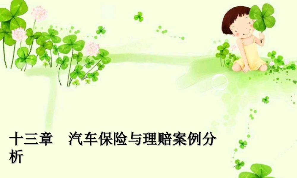 汽车保险理赔案例分析(全册)