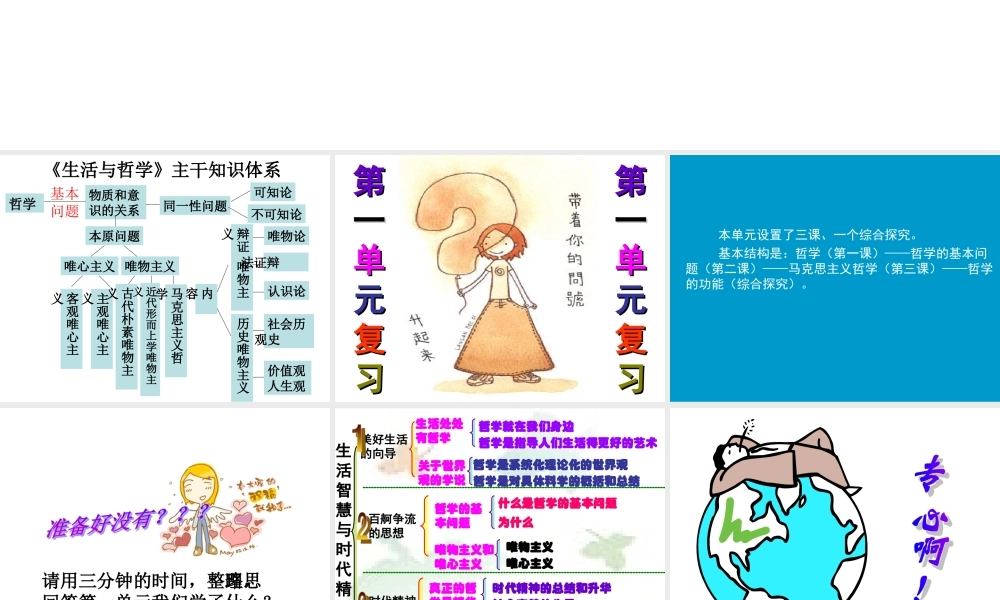 《生活与哲学》主干知识体系