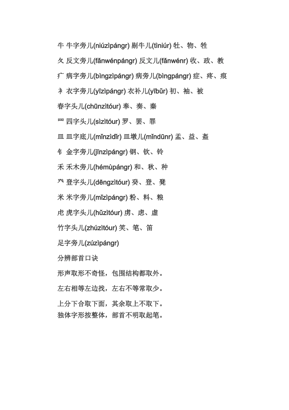 偏旁名称例字_第3页