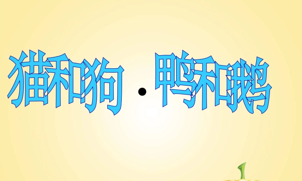 《猫和狗-鸭和鹅》课件2