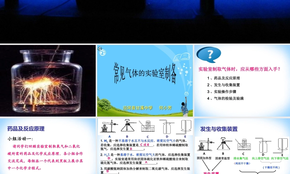 常见气体的实验室制备