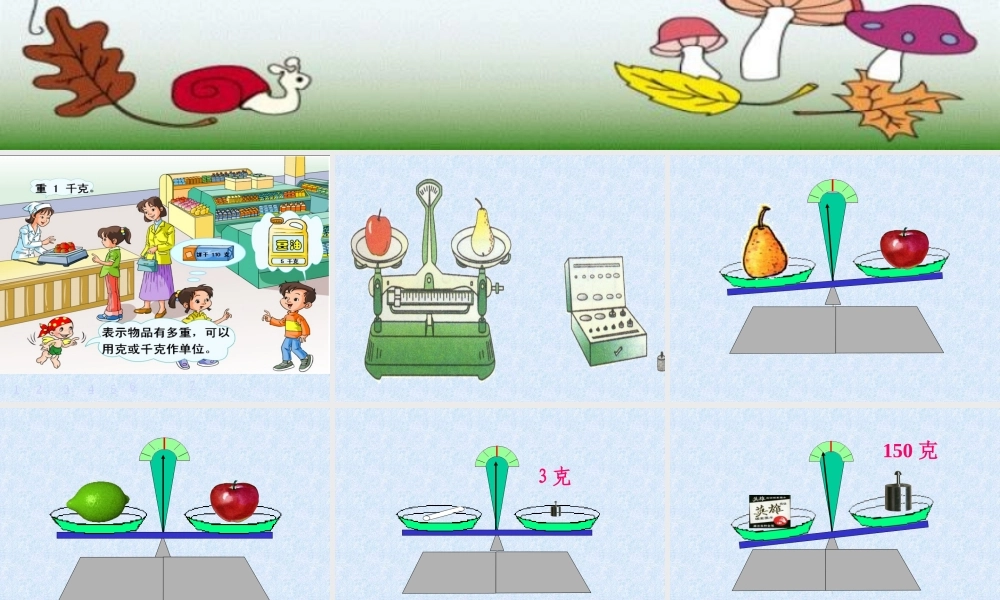 (人教新课标)二年级数学下册课件-克和千克的初步认识