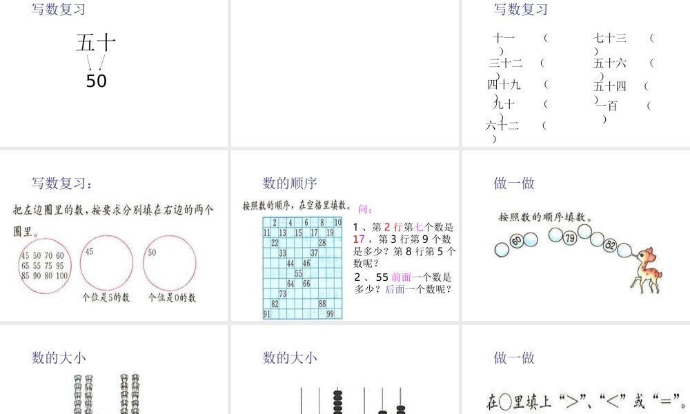 小学数学人教2011课标版一年级数的大小比较-(2)