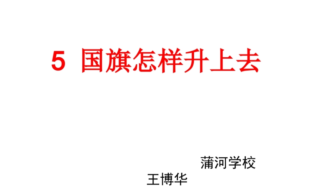 《国旗怎样升上去》课件.