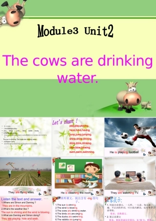 Unit2Thecowsaredrinkingwater.