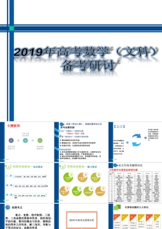 2019年高中数学高考研讨定