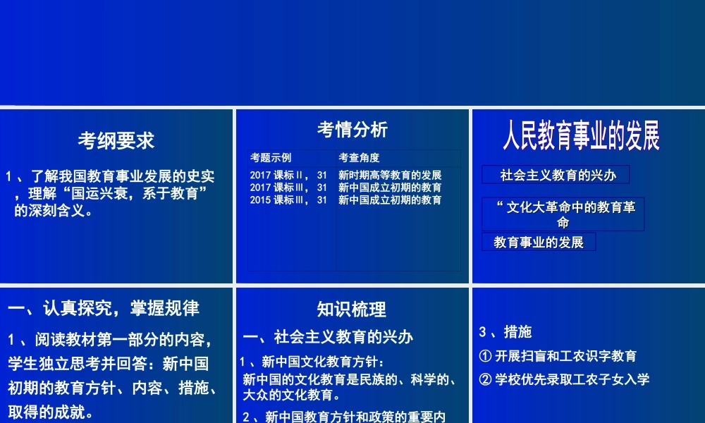 二人民教育事业的发展