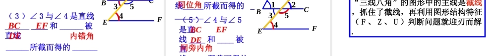 同位角、内错角、同旁内角华师大七上课件