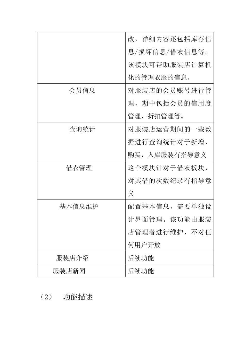 诚信服装店管理系统需求分析_第3页