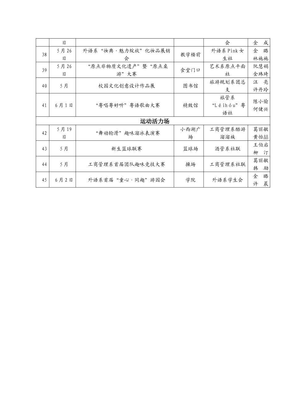 第七届文化艺术节暨社团文化节活动安排表-浙江旅游职业学院_第3页
