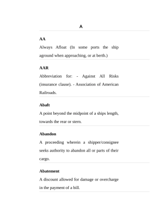 海运术语索引英文版