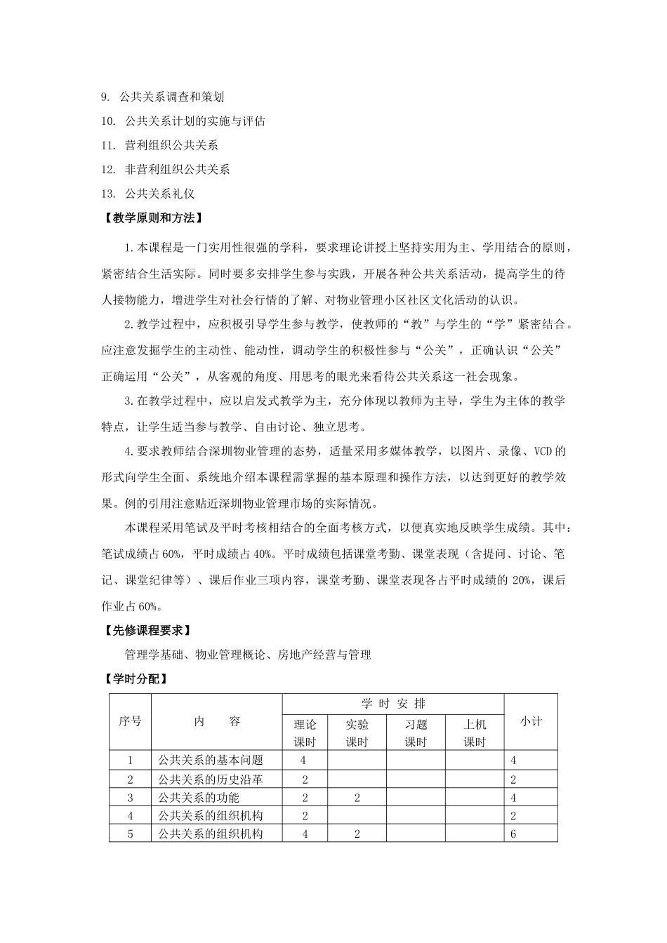 物业公关关系教学大纲_第2页