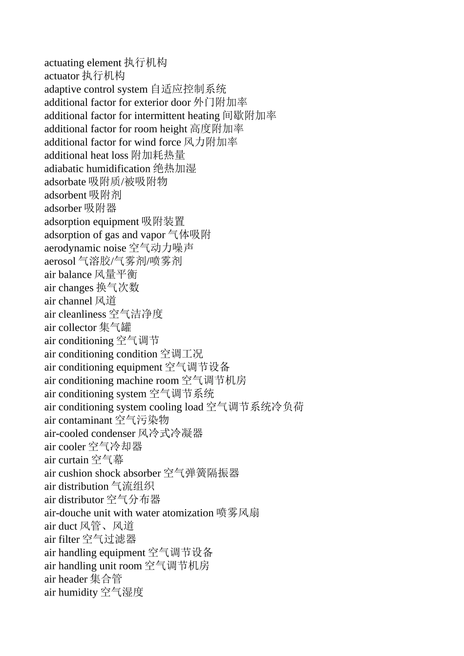 采暖通风与空气调节专业术语中英文对照_第2页