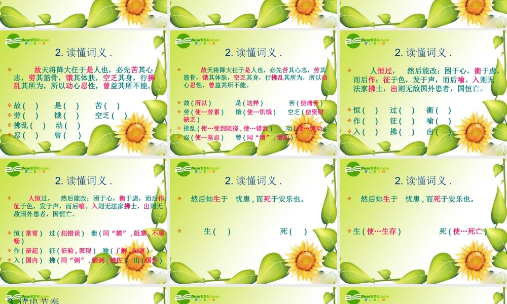 《生于忧患-死于安乐》课件