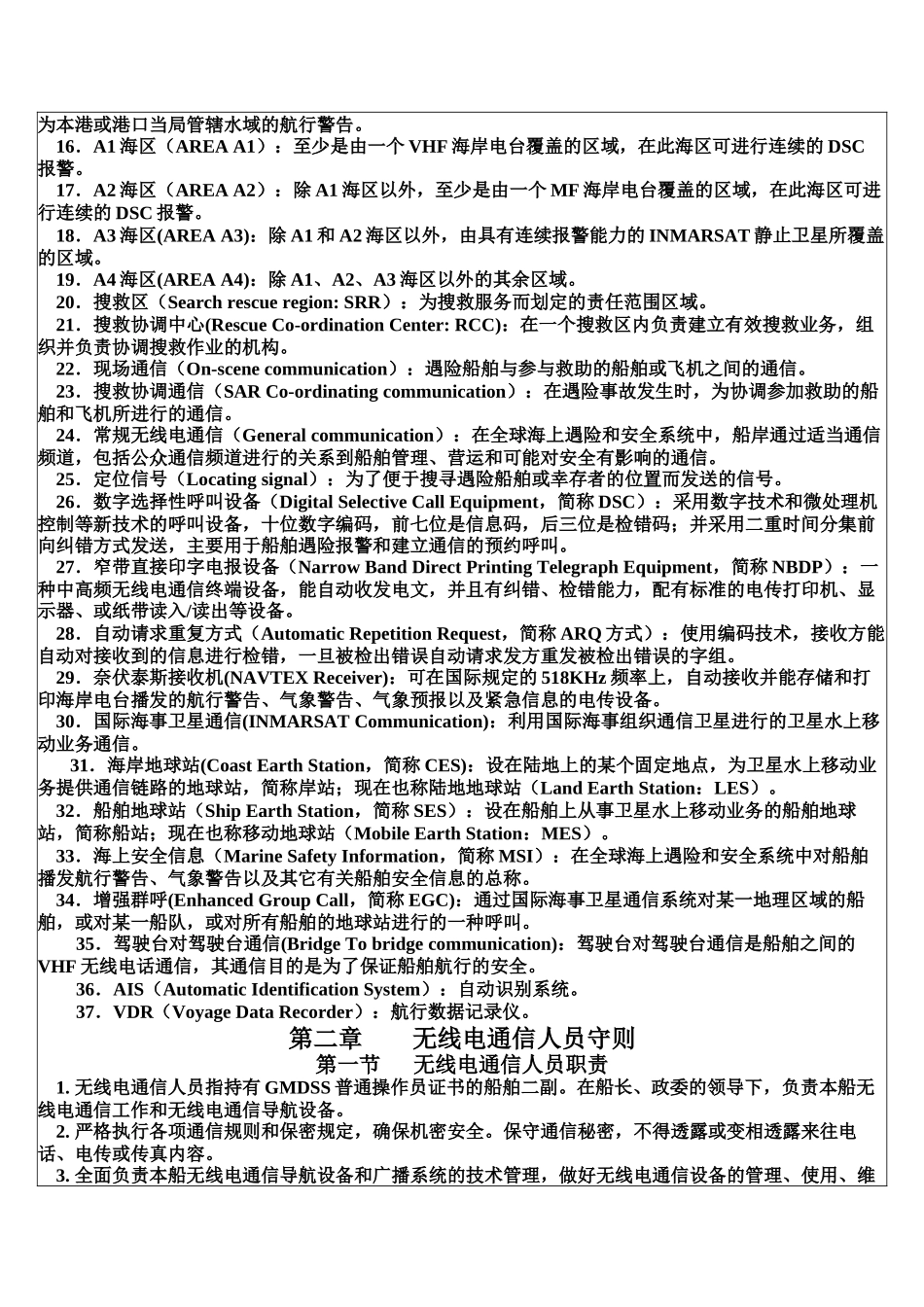 船舶GMDSS通信业务指导书_第2页