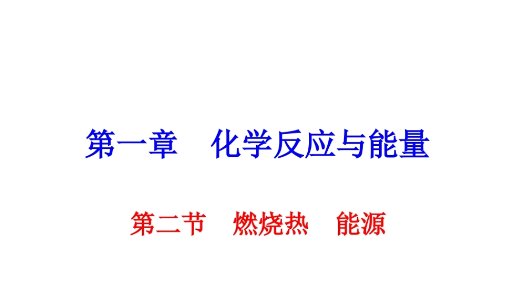 第二节燃烧热能源