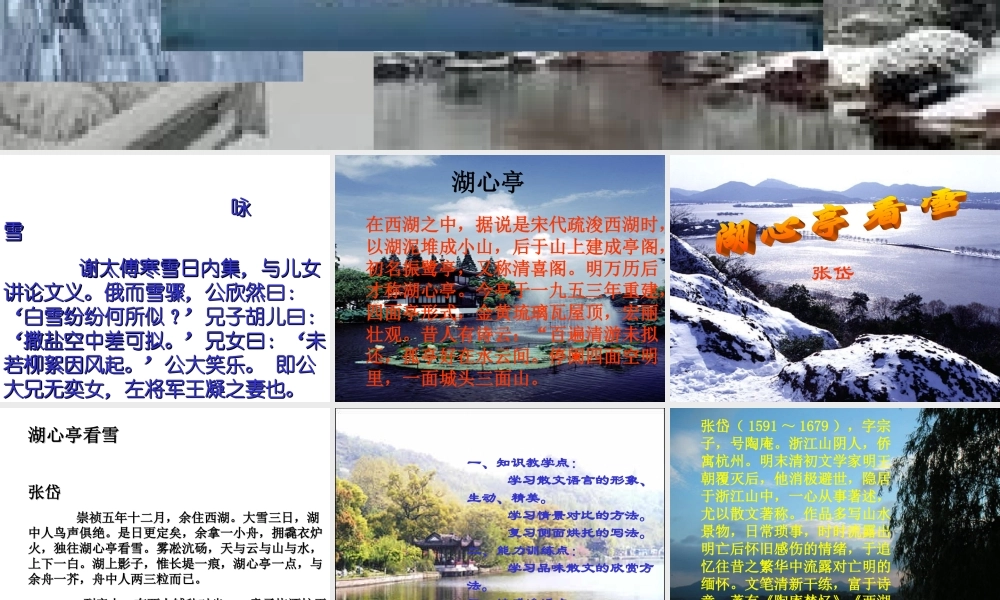 《湖心亭看雪》