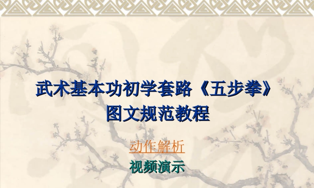 武术基本功初学套路五步拳图文规范教程