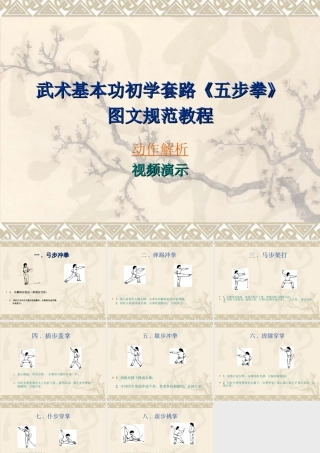 武术基本功初学套路五步拳图文规范教程