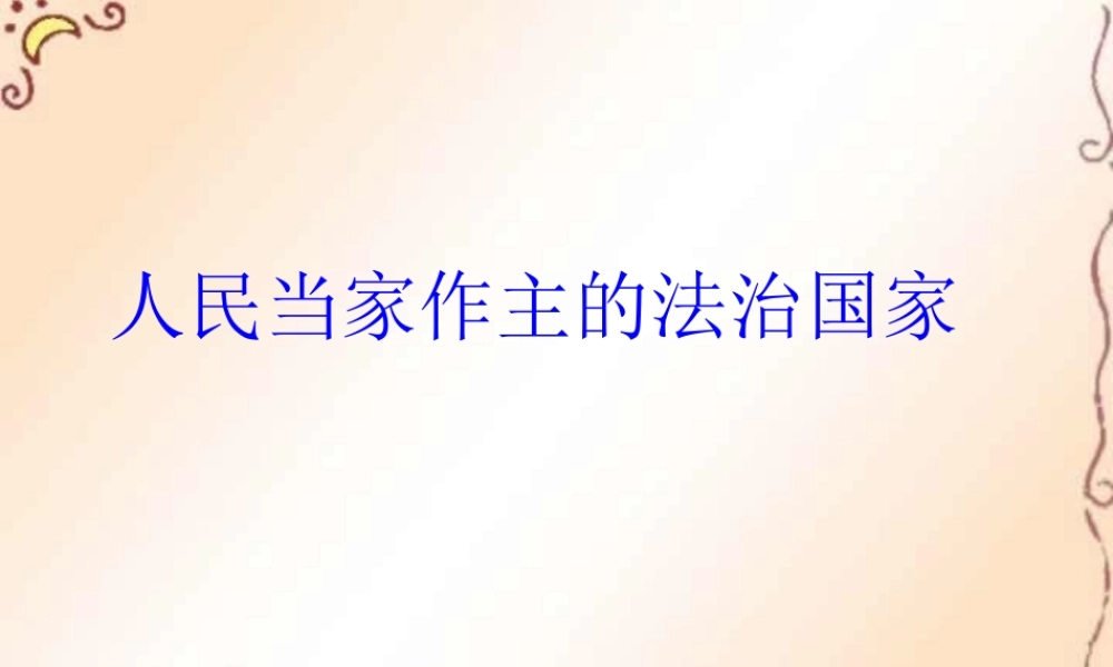 初三政治人民当家作主的法治国家