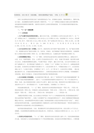 浅析山东省纺织工业“十二五”发展规划