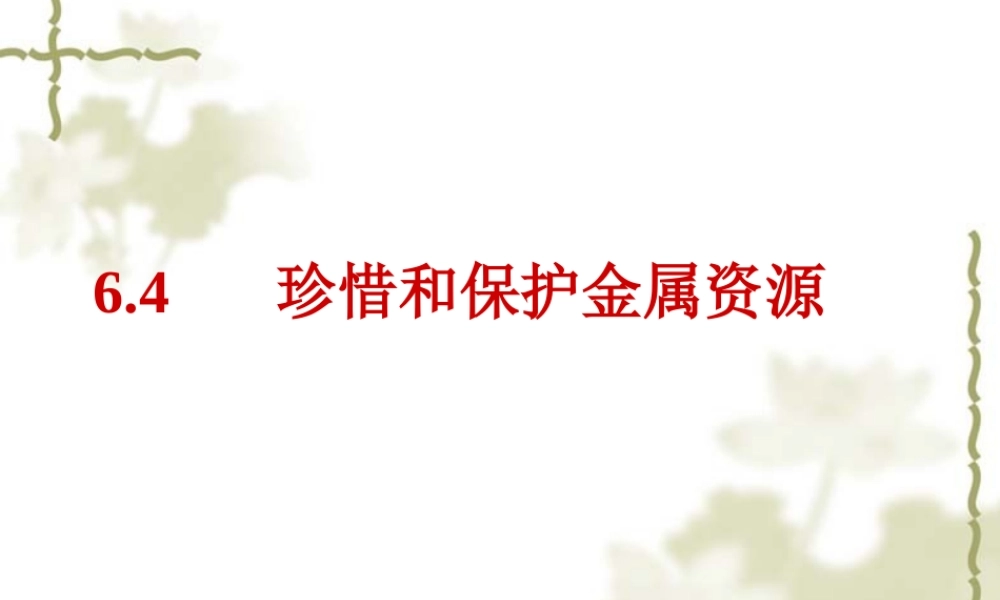 6.4珍惜和保护金属资源-(2)