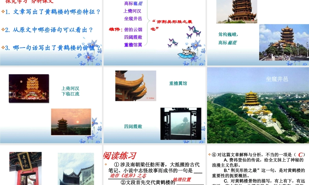 《短文两篇·黄鹤楼·于园》11