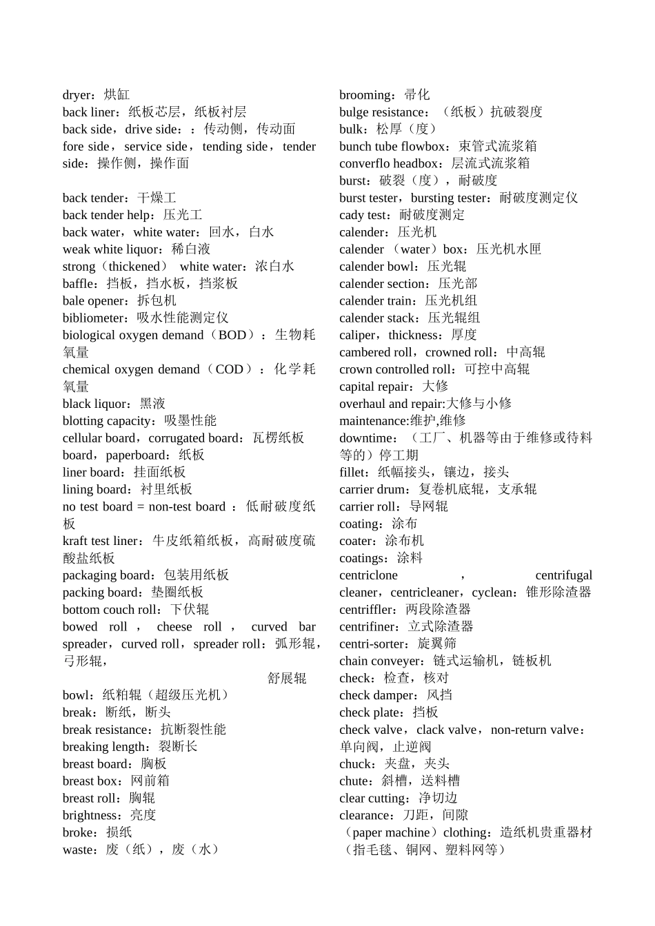 造纸专业英文词汇(新)_第3页